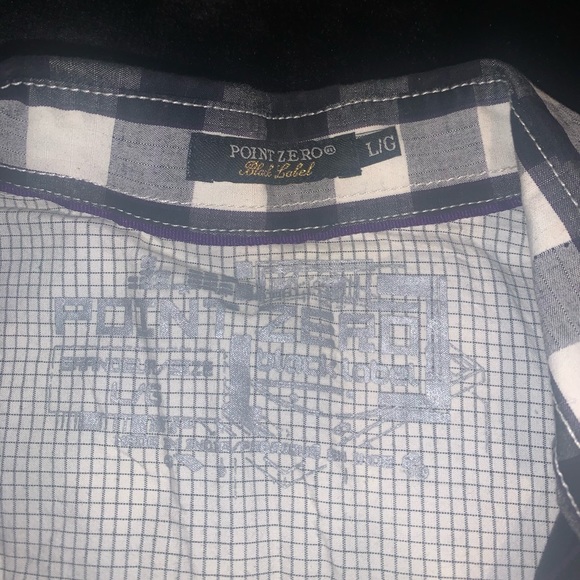 Men’s black and white checkered button up shirt - Picture 4 of 4